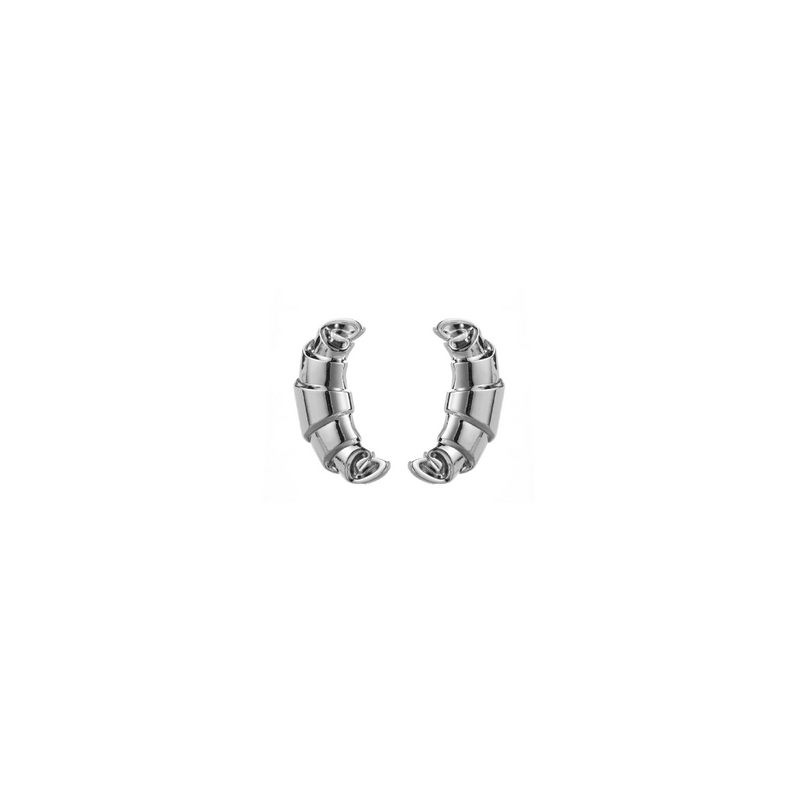 Aretes Chunky Croissant Plateado  1B2