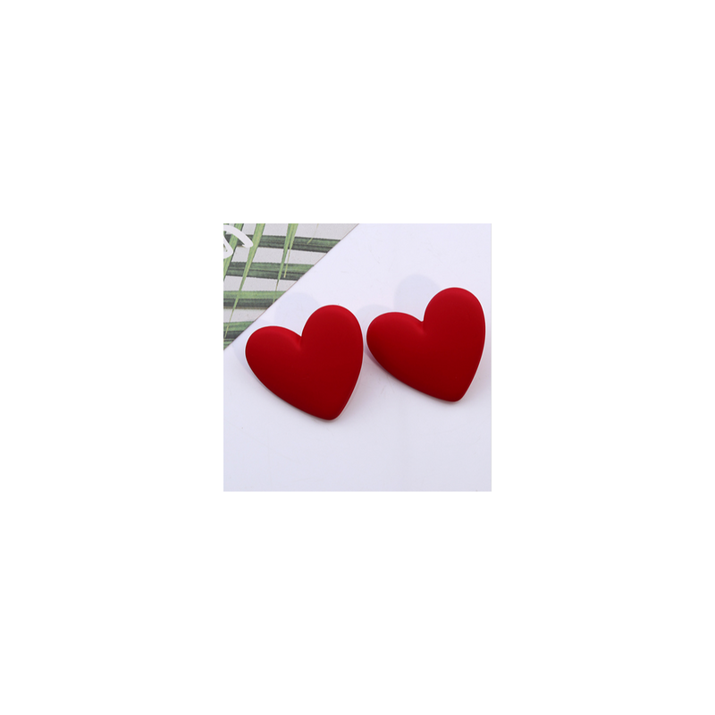 Aretes Corazon  Rojo 1AA2