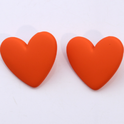 Aretes Corazon  Naranja Fosfo  1N3