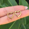 Aretes Corazon Chapa de Oro  R713