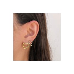 Aretes Corazon Chapa de Oro  R713