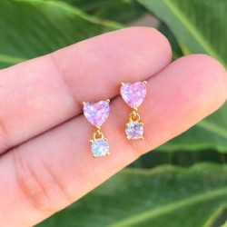 Aretes Corazon Chapa de Oro AZ11