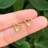 Aretes Corazon Chapa de Oro Az26