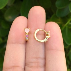 Aretes Corazon Chapa de Oro AZ27