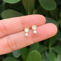 Aretes Corazon Chapa de oro AZ7