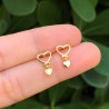 Aretes Corazon Chapa de Oro Az71