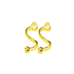 Aretes Corazon Chapa de Oro C658