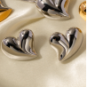 Aretes Corazon Gota Plateado 4E2