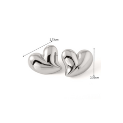 Aretes Corazon Gota Plateado 4E2