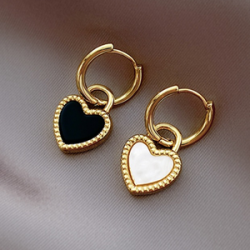 Aretes Corazon Doble Vista Acero Inox 1Q1