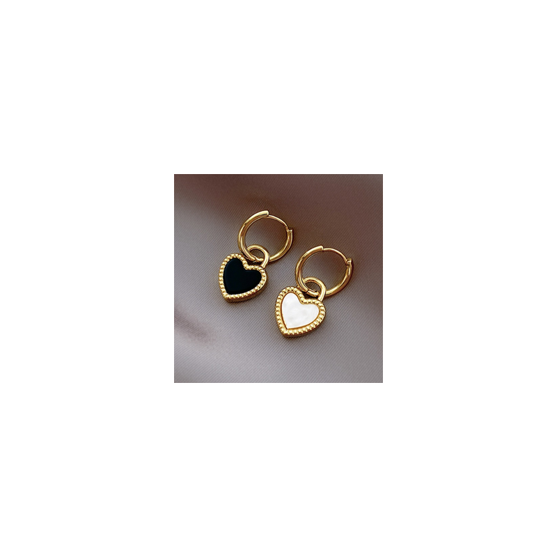 Aretes Corazon Doble Vista Acero Inox 1Q1