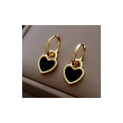 Aretes Corazon Doble Vista Acero Inox 1Q1