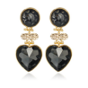 Aretes Corazon Negro Acristalado 1i6