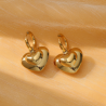 Aretes Corazon Dorado  Acero Titanio  1Z5