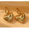 Aretes Corazon Dorado  Acero Titanio  1Z5