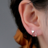 Aretes Corazon Plateado Chapa de Oro  R23
