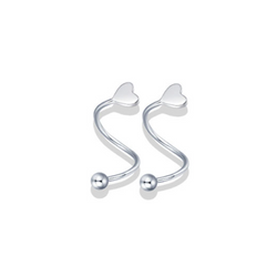 Aretes Corazon Plateado Chapa de Oro  R23