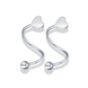 Aretes Corazon Plateado Chapa de Oro  R23