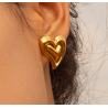 Aretes Corazon Dorado Acero Inoxidable R714