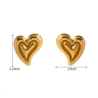 Aretes Corazon Dorado Acero Inoxidable R714