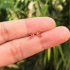 Aretes Corazon Rosa Chapa de Oro Az102