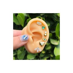 Aretes Corazon Chapa de Oro AZ63