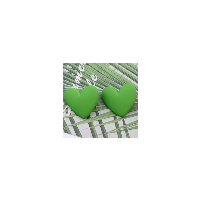 Aretes Corazon Verde   1AA2