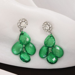 Aretes Cristales Verdes 1Z1