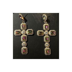 Aretes Cruz Brillante  2T1