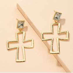 Aretes Cruz Dorados  R26