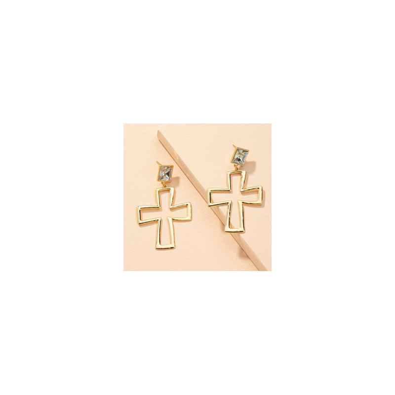 Aretes Cruz Dorados  R26