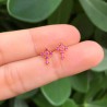 Aretes Cruz Magenta Chapa de Oro AZ318