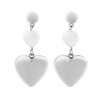 Aretes Corazones Plateado y Perla 1P1