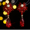 Aretes Cristales Rojos  3F8
