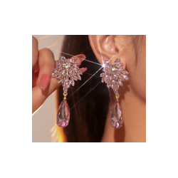 Aretes Cristales Rojos  3F8