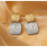 Aretes Cuadrados Dorados Acero Inoxidable  2P1