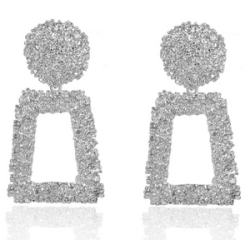 Aretes Cuadro Plateado 1D6