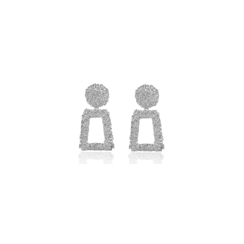 Aretes Cuadro Plateado 1D6