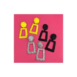 Aretes Cuadro Plateado 1D6