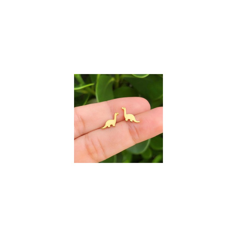 Aretes Dino Chapa de Oro 18K  Az126