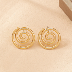 Aretes Espiral Chapa de Oro  C601
