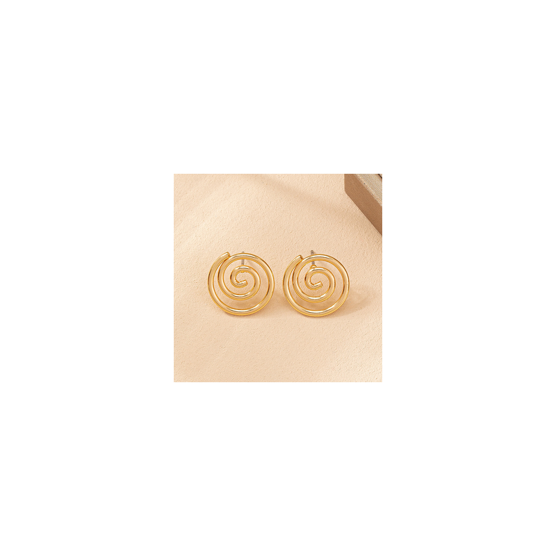 Aretes Espiral Chapa de Oro  C601