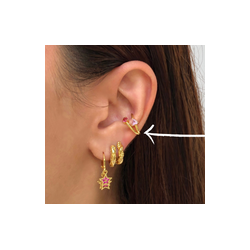 Aretes Earcuff Chapa de Oro Az419