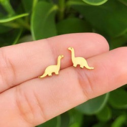Aretes Dino Chapa de Oro 18K  Az126
