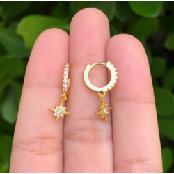 Aretes Estrella Chapa de Oro Az265