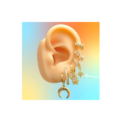 Aretes Estrella Chapa de Oro Az265