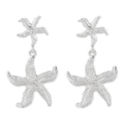 Aretes Estrella de Mar Plateado 2F7