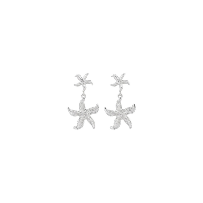 Aretes Estrella de Mar Plateado 2F7