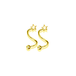 Aretes Estrella Dorada Chapa de Oro  C649
