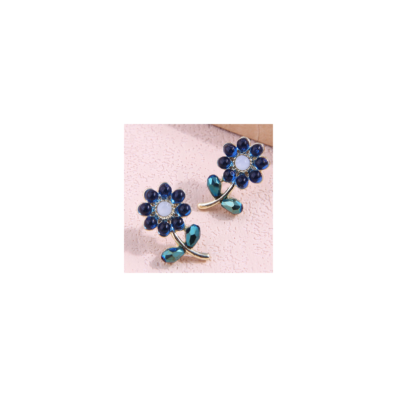 Aretes Flor Azul  1F3